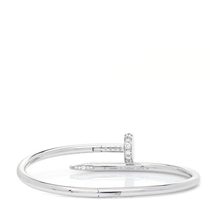 Cartier 18K White Gold Diamond Juste Un Clou Bracelet 17 3 of 8
