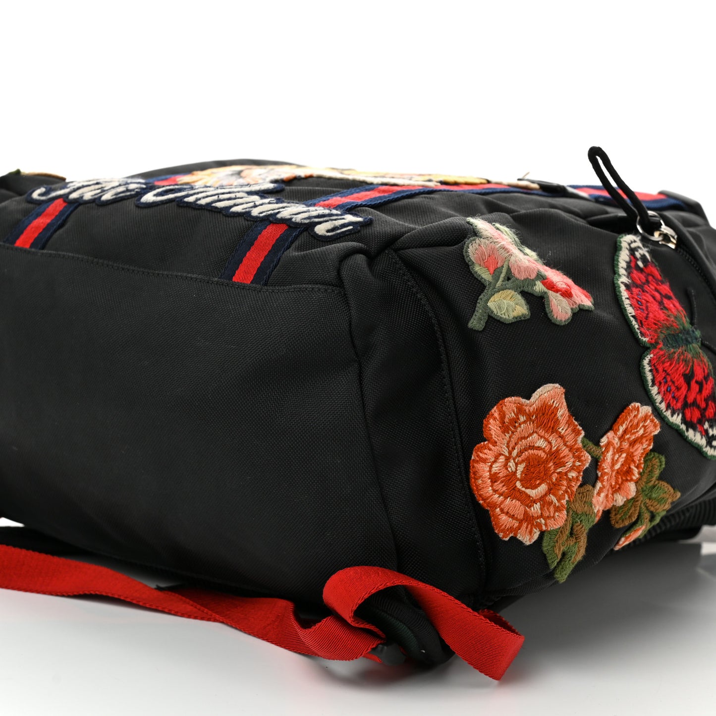 Techno Canvas Web L'Aveugle Par Amour Embroidered Double Buckle Backpack Black