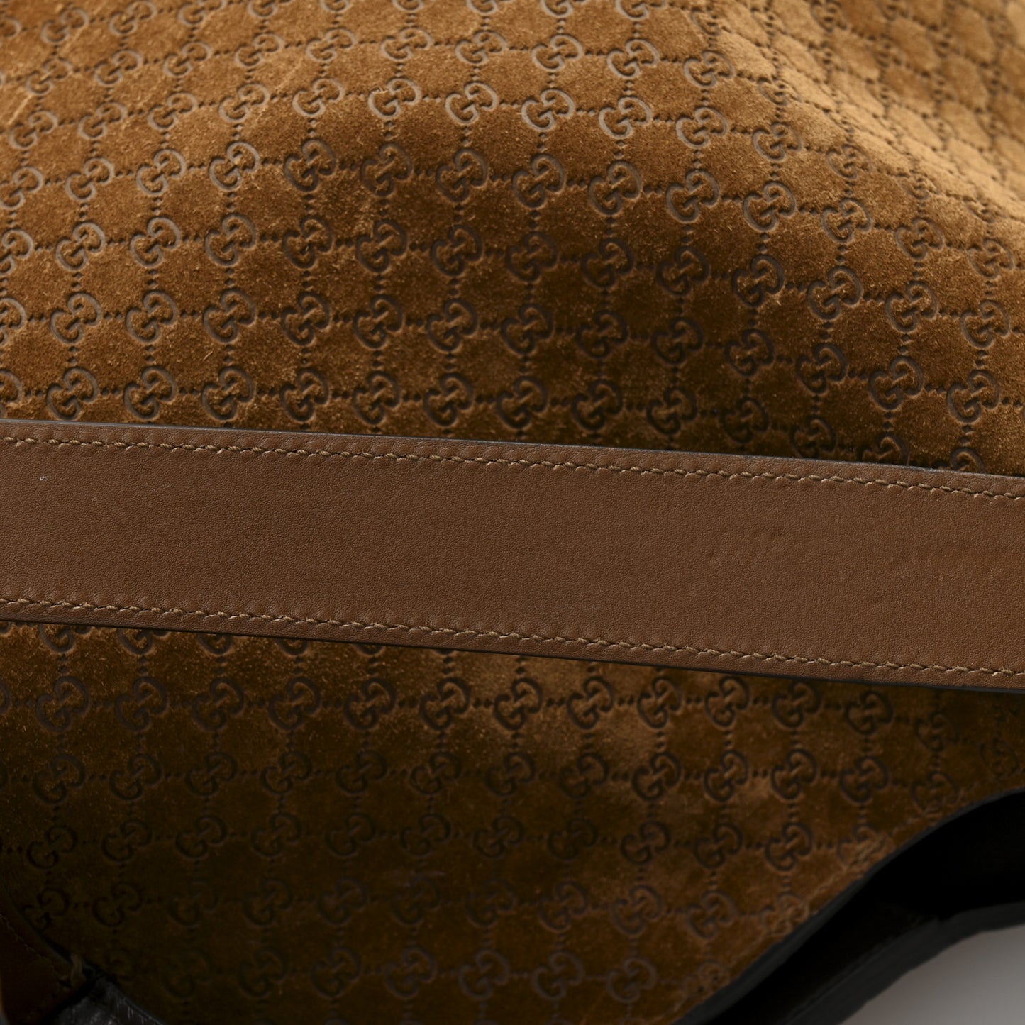 GG Suede B Large Shoulder Bag Brown
