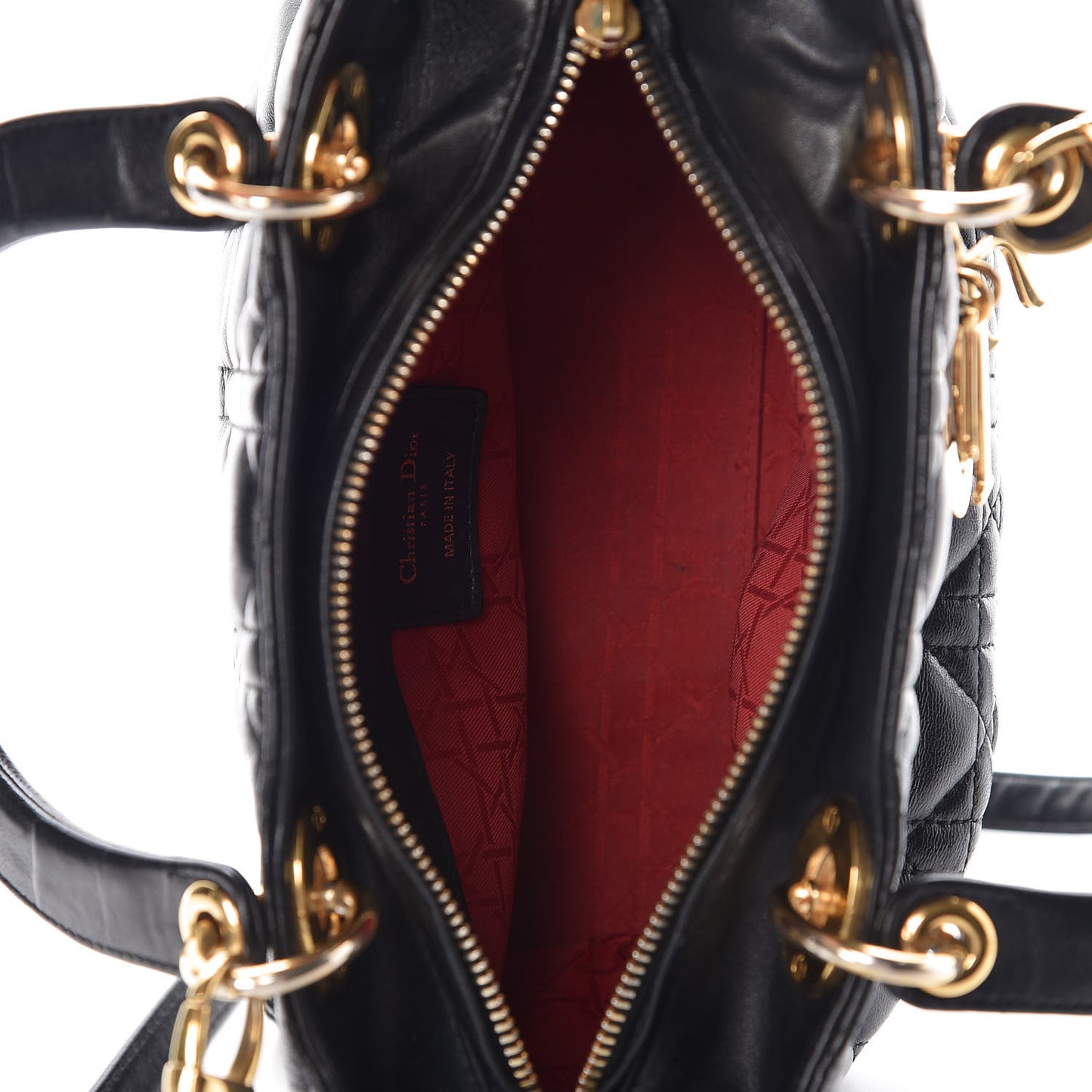 Lambskin Cannage Medium Lady Dior Black