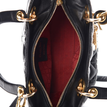 Christian Dior Lambskin Cannage Medium Lady Dior Black 6 of 12