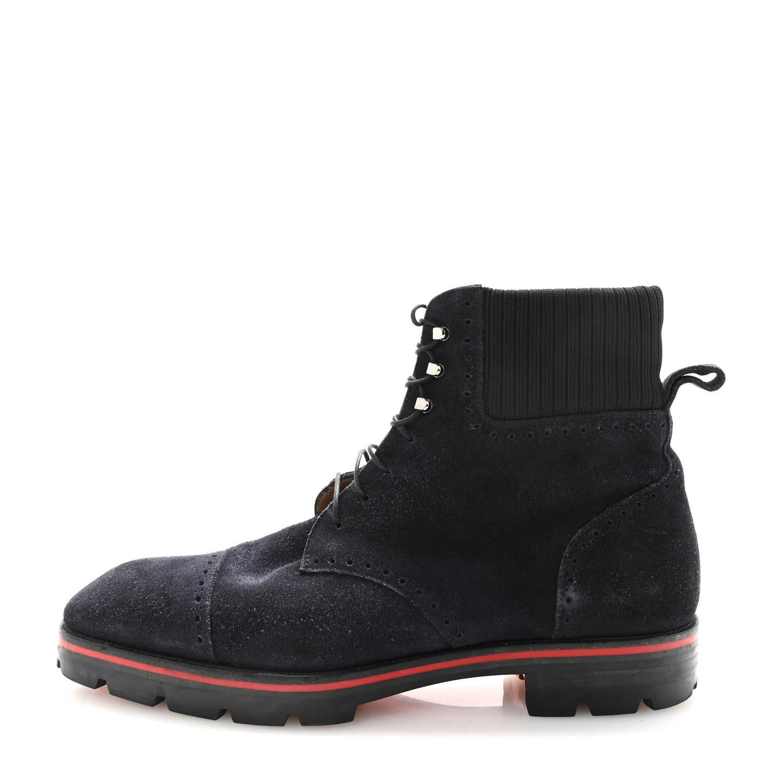 Christian Louboutin Crosta Wax Mens Citycroc 20 Lace up Ankle Boots 40.5 Navy 1 of 8