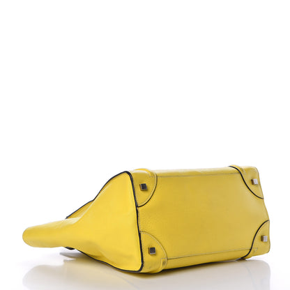 Celine Drummed Calfskin Mini Luggage Citron 4 of 26
