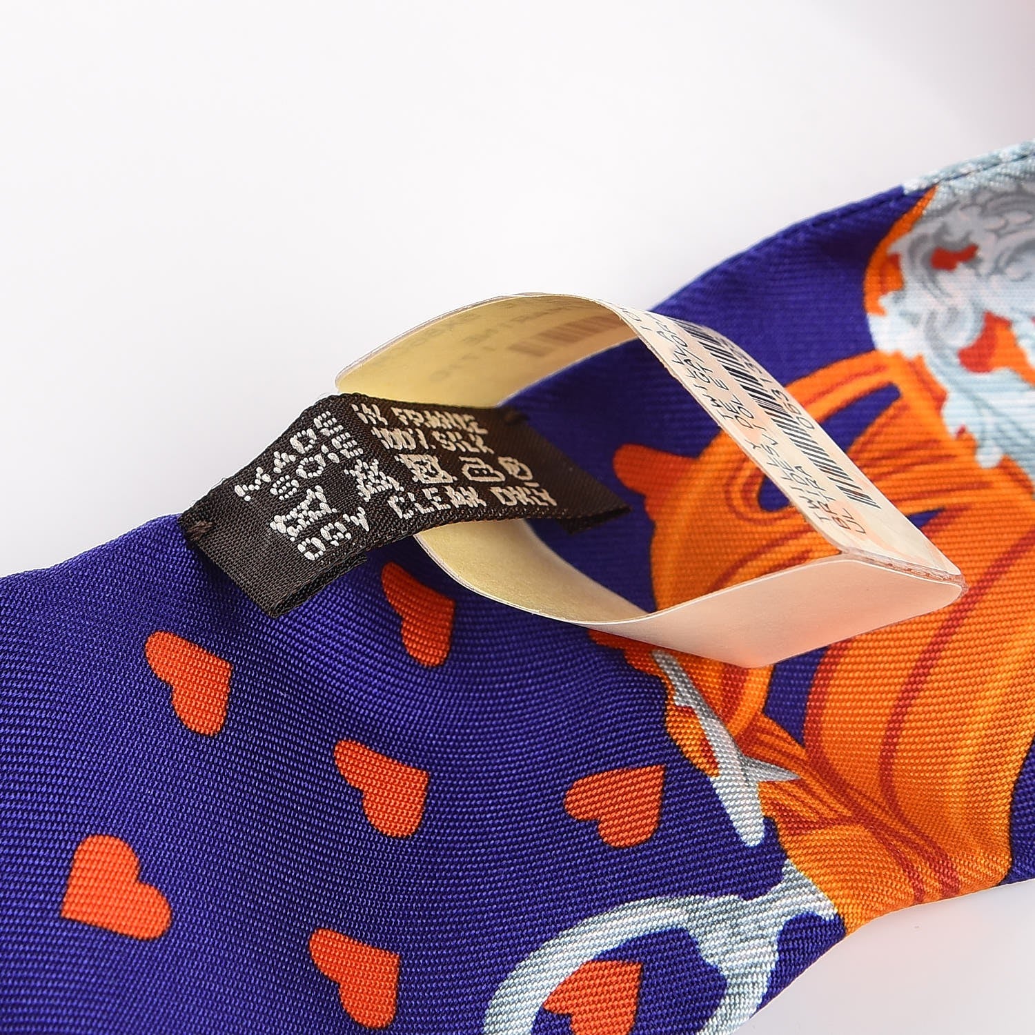 Hermes Silk Brides de Gala Love Twilly Ultraviolet Orange Marine 5 of 5