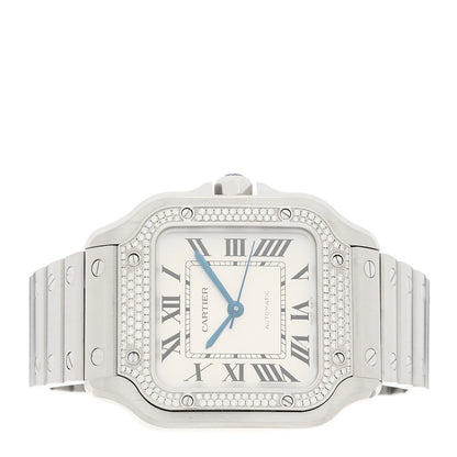 Cartier Stainless Steel Diamond Bezel 35mm Santos de Cartier Automatic Watch 2 of 4