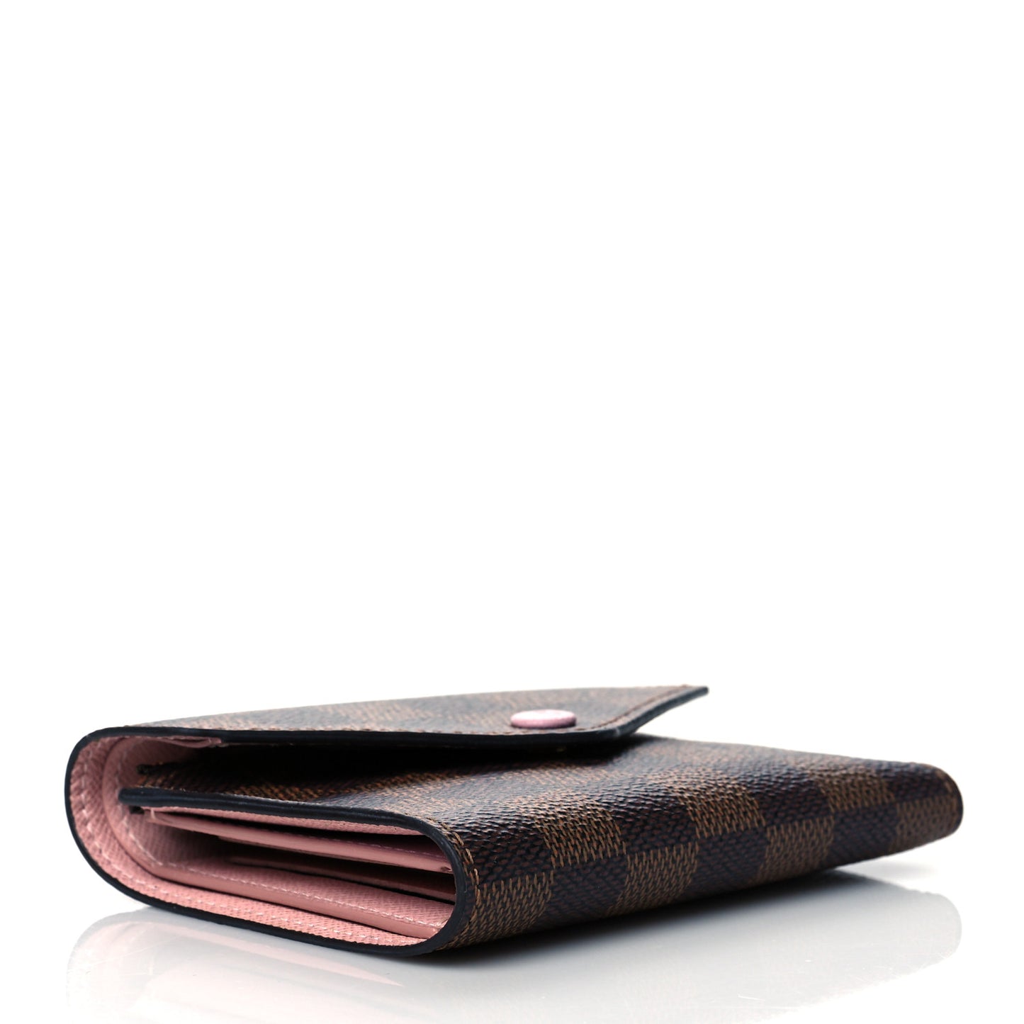 Damier Ebene Victorine Wallet Rose Ballerine