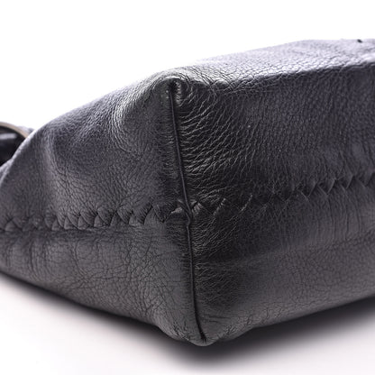 Bottega Veneta Cervo Deerskin Braided Ring Shoulder Bag Black 7 of 16