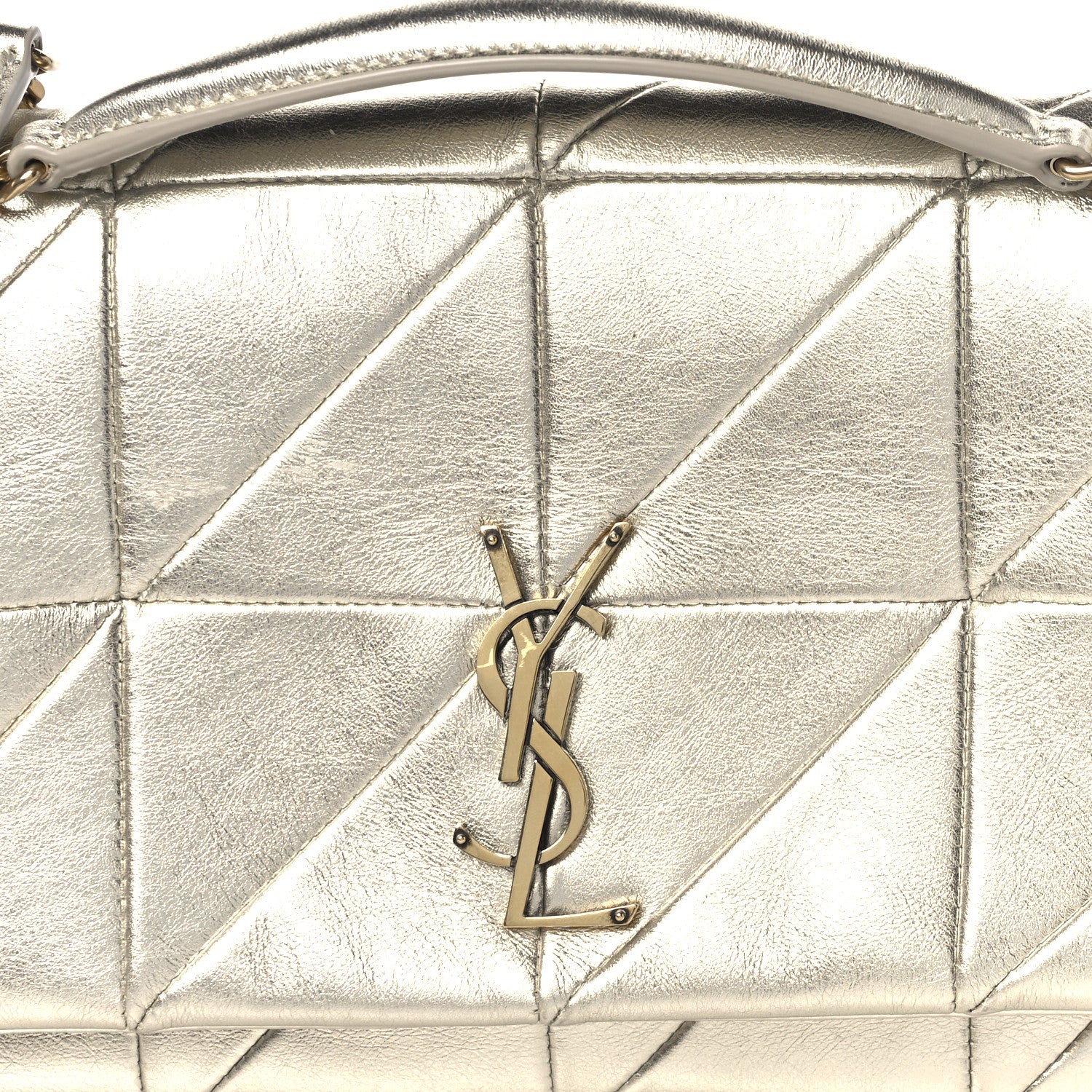 Saint Laurent Lambskin Patchwork Monogram Medium Jamie Gold 8 of 11
