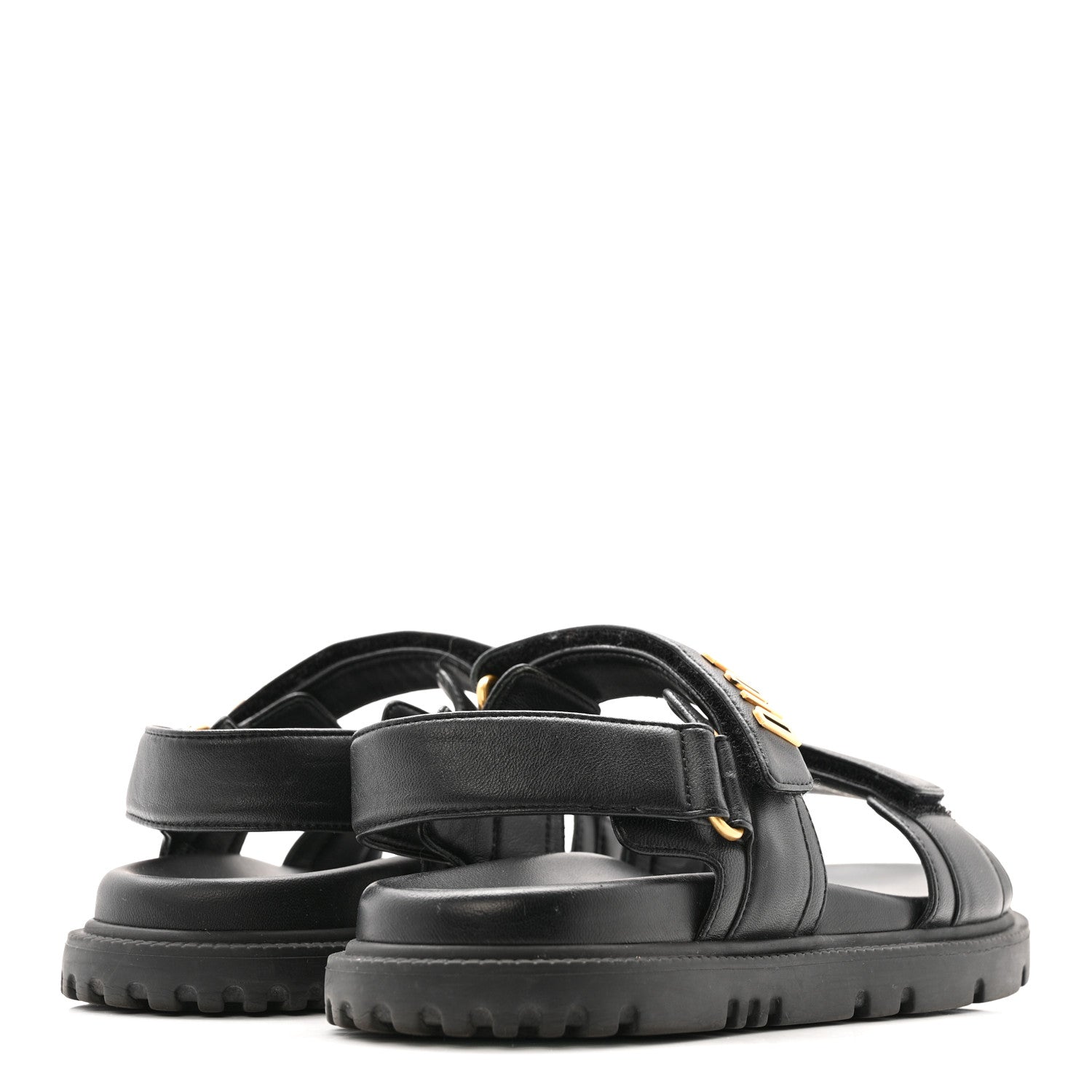 Christian Dior Lambskin Dioract 10mm Sandals 36.5 Black 5 of 12