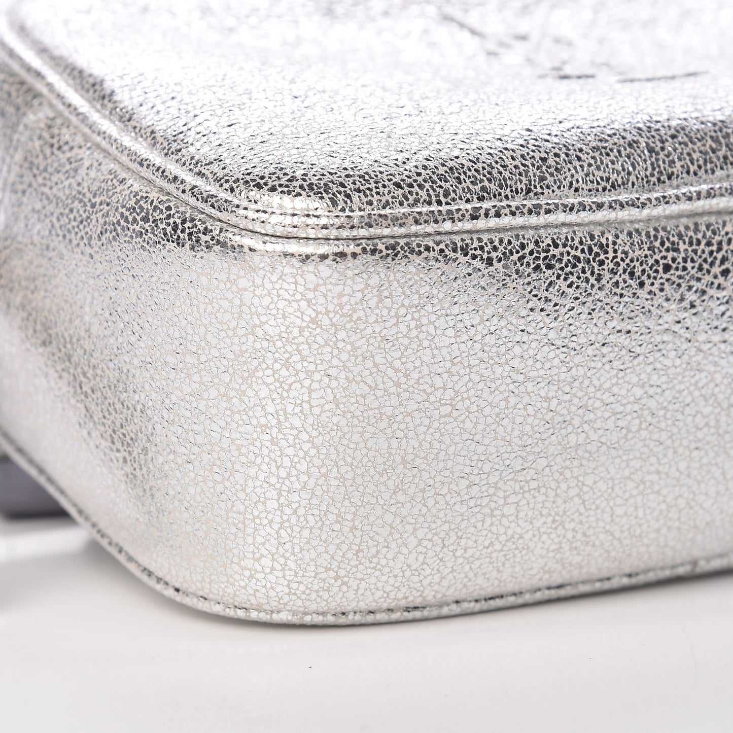 Metallic Lambskin Monogram Lou Belt Bag Argento