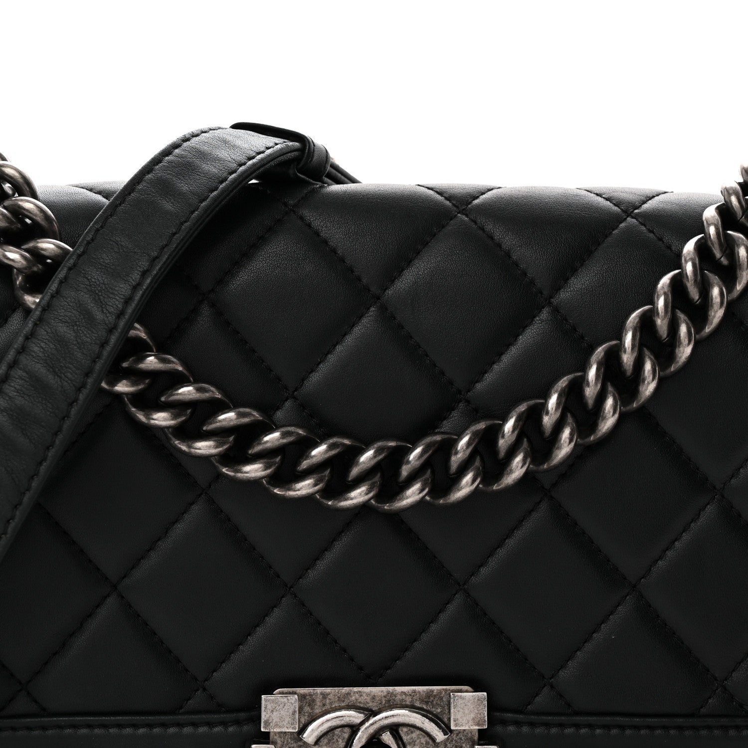 Chanel Calfskin Quilted Medium Boy Flap Black 9 of 12