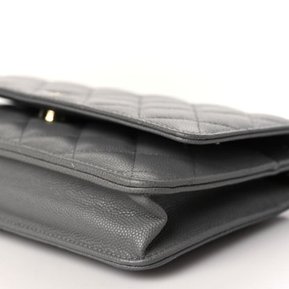 Chanel Caviar Quilted Wallet On Chain WOC Grey 10 of 11