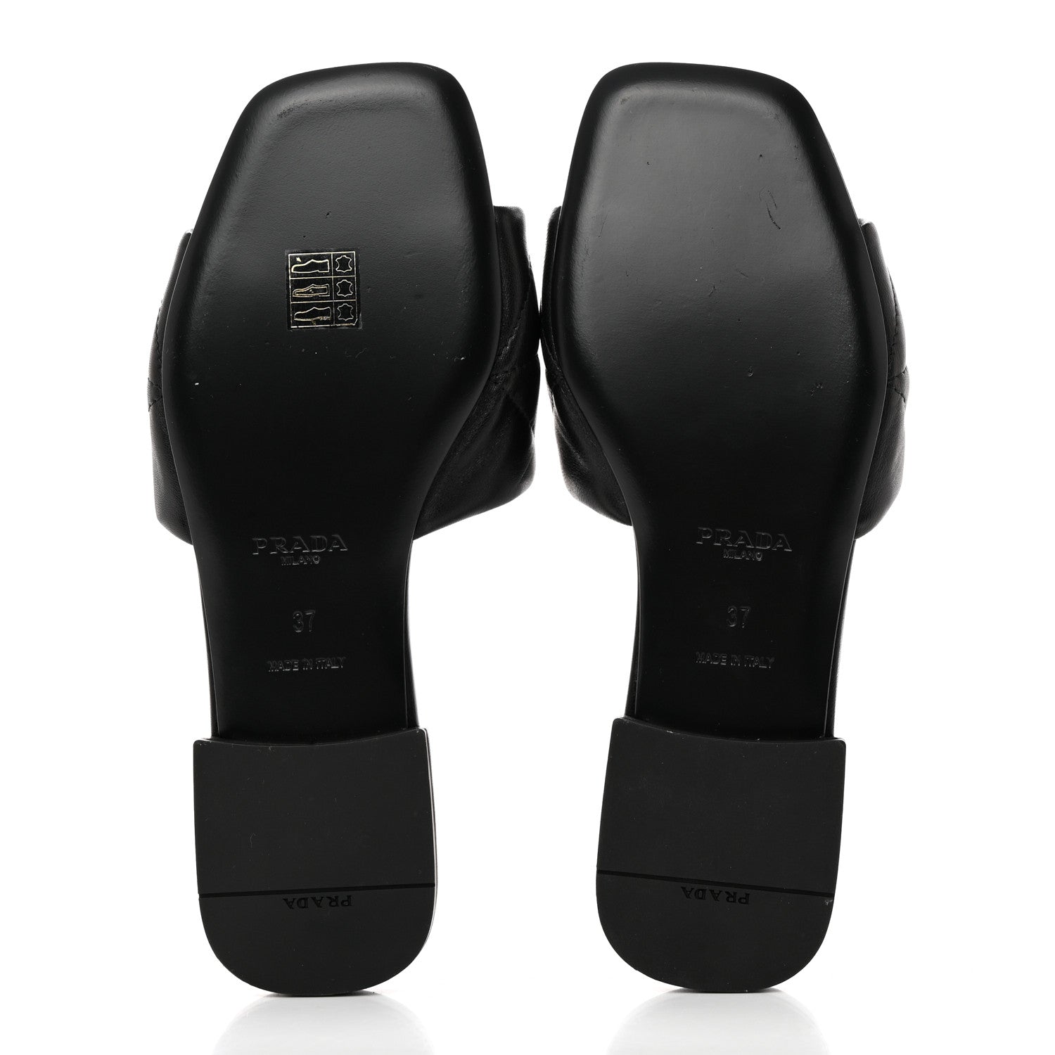 Prada Nappa Logo Quilted 10mm Slide Sandals 37 Black 5 of 7