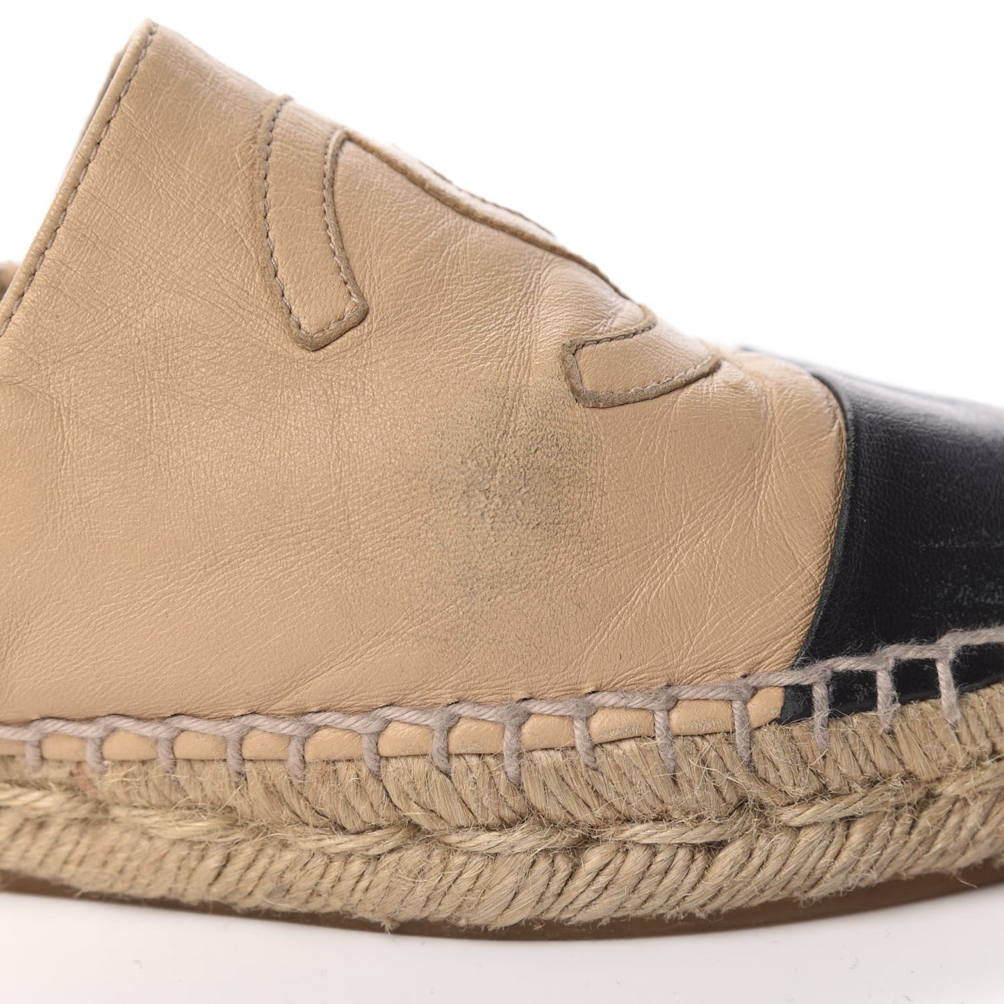 Lambskin CC Espadrilles 38 Beige Black