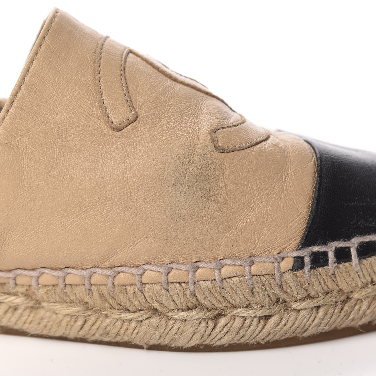 Chanel Lambskin CC Espadrilles 38 Beige Black 11 of 13