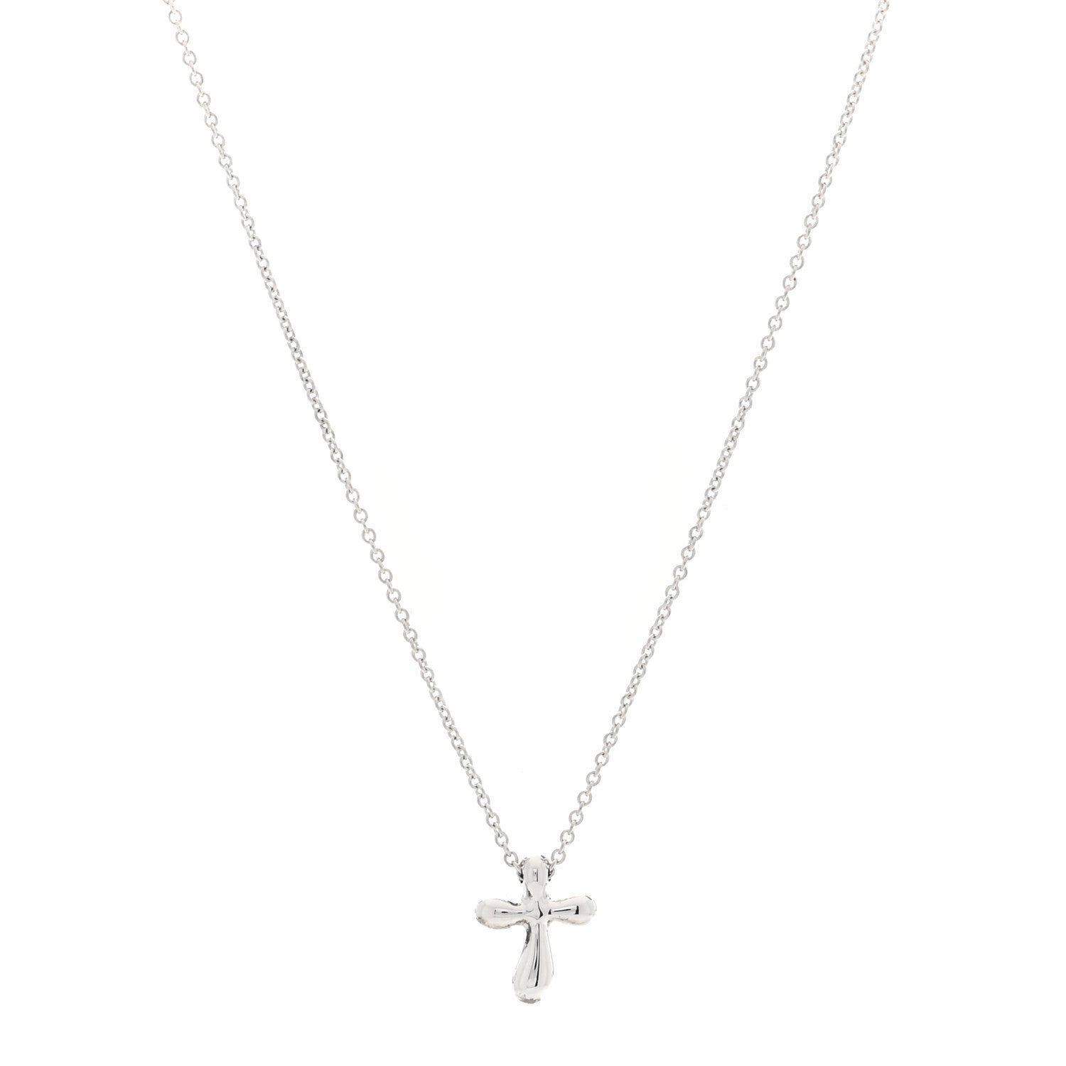Tiffany Sterling Silver 12mm Elsa Peretti Cross Pendant Necklace