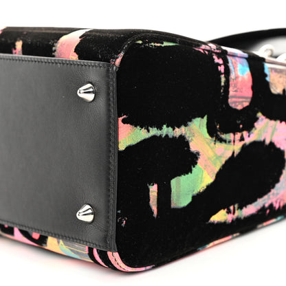 Christian Dior X CHRIS MARTIN Velvet Printed Medium Lady Dior Art Black Multicolor 9 of 9