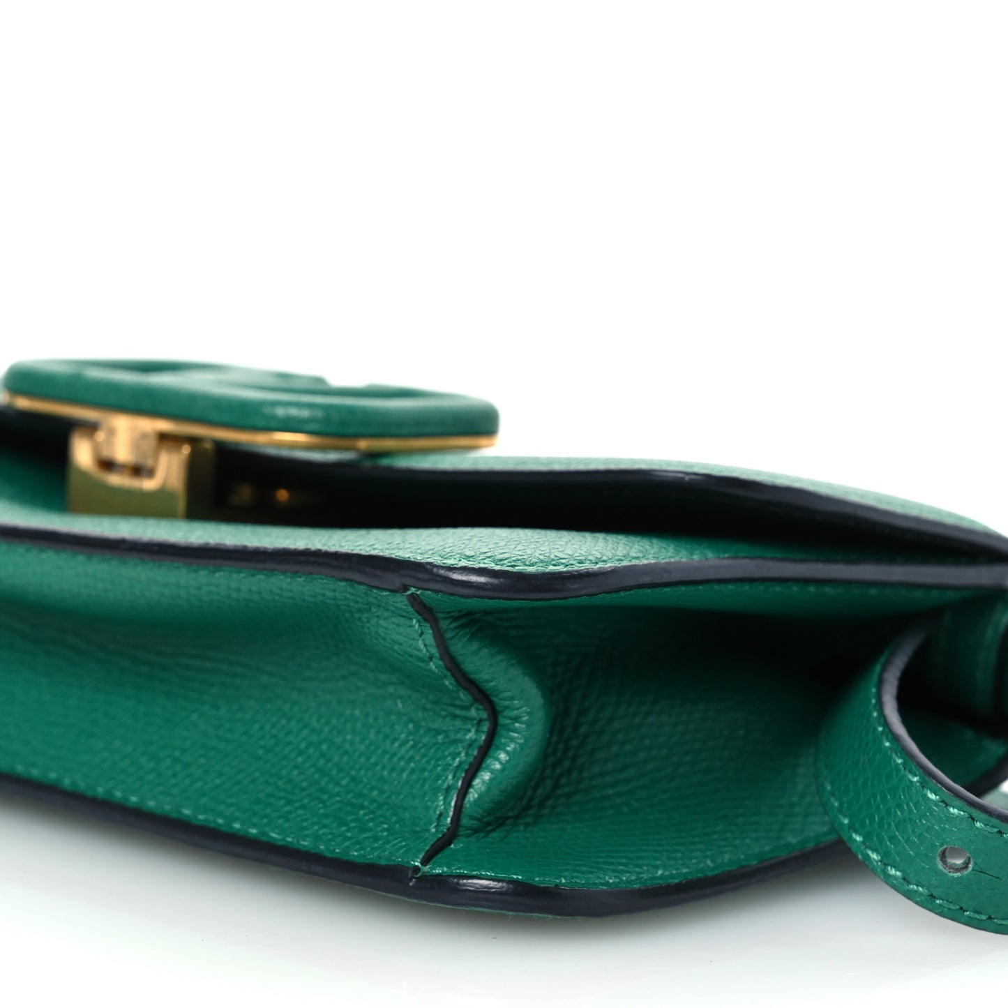 Grainy Calfskin VSling Belt Bag English Green