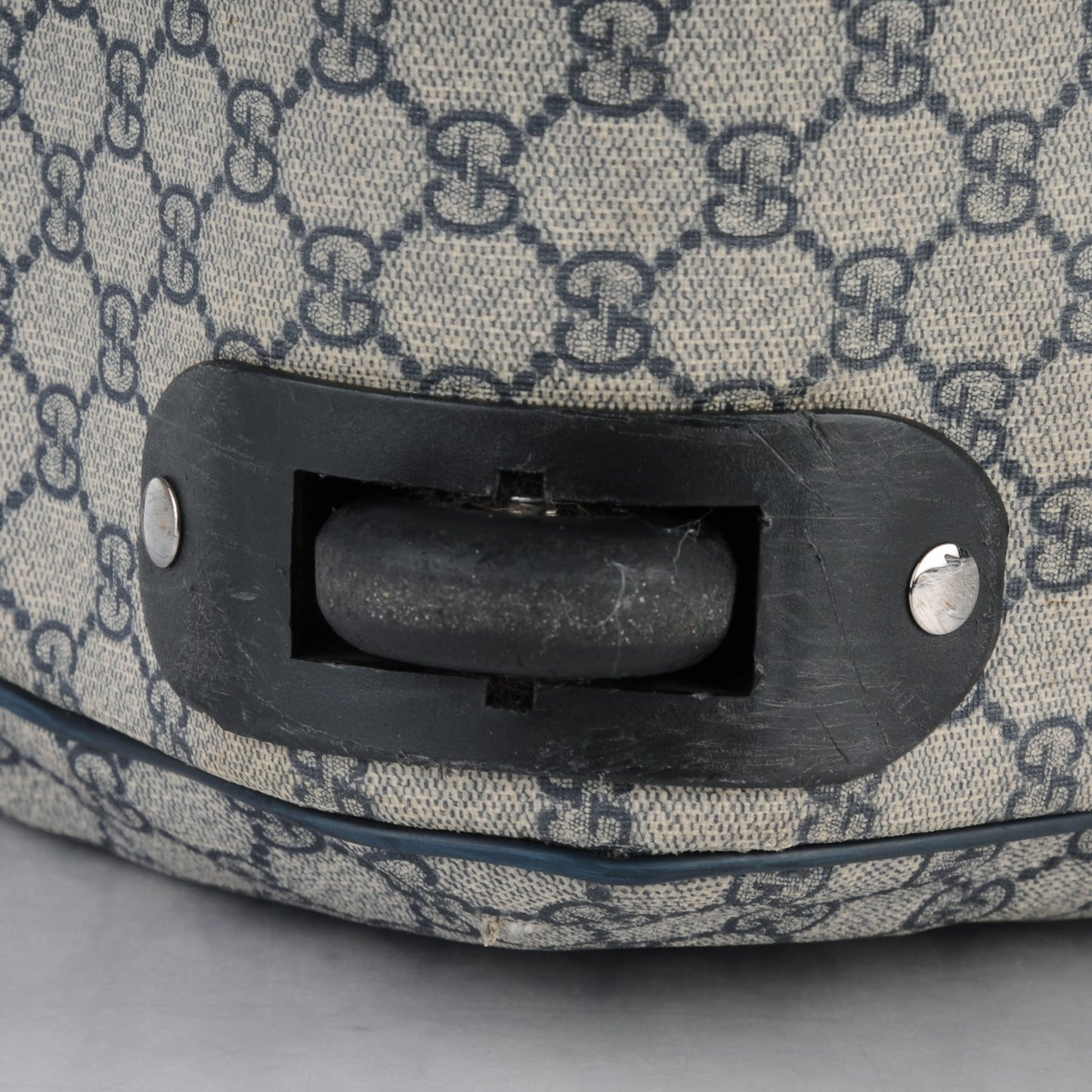 GG Plus Monogram Large Carry On Duffle Trolley Navy