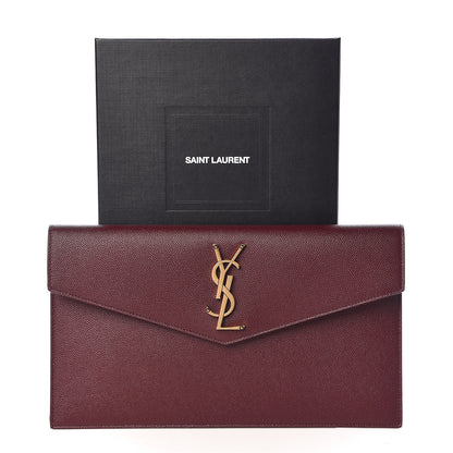 Saint Laurent Grain De Poudre Uptown Pouch Burgundy 7 of 7