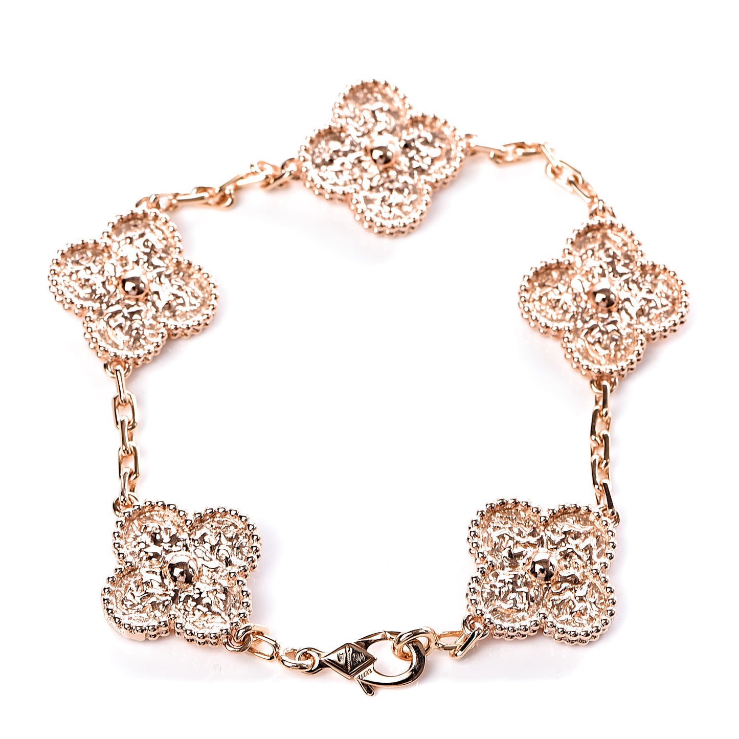 18K Rose Gold 5 Motifs Vintage Alhambra Bracelet