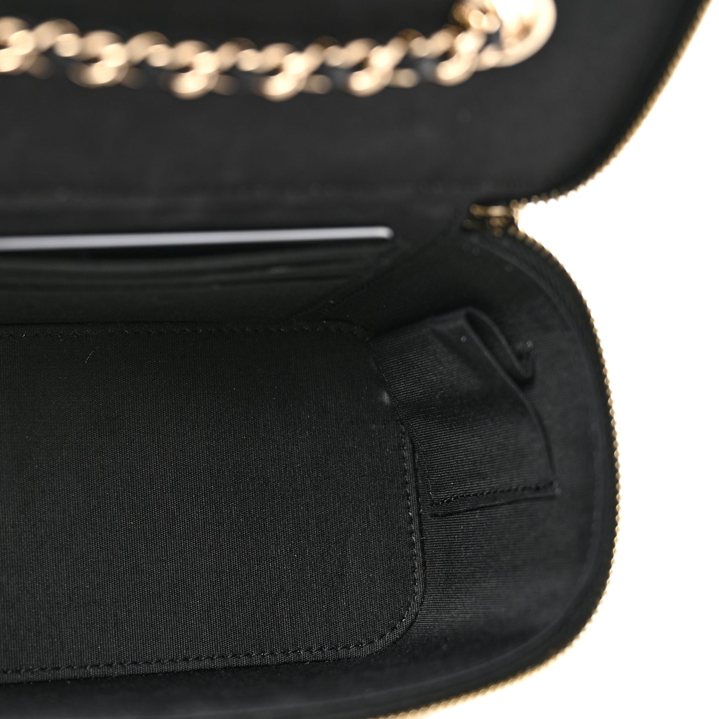 Raffia Jute Striped Small Vanity Case With Chain Black Beige
