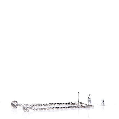 Chanel Crystal CC Drop Earrings Silver 3 of 5