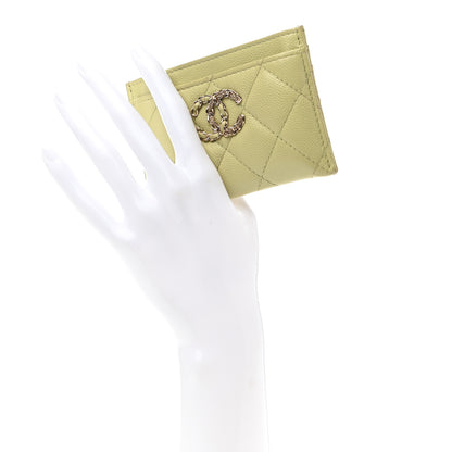 Chanel Caviar Quilted French New Wave Card Holder Light Green 2 of 8
