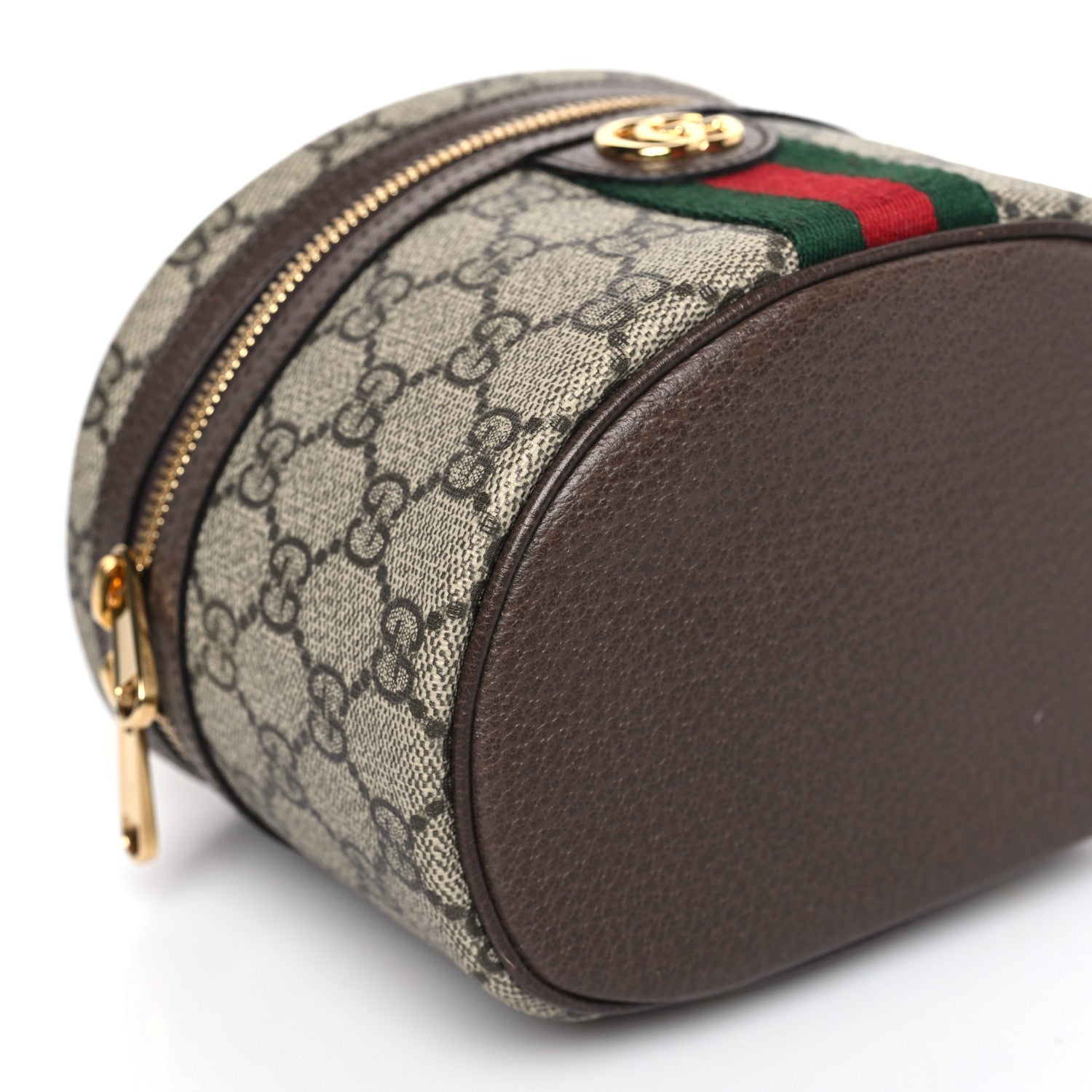 Gucci GG Supreme Monogram Textured Calfskin Web Ophidia Vanity Cosmetic Case Beige Ebony New Acero 9 of 10