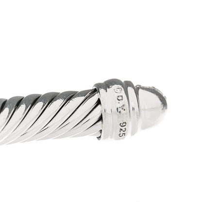 David Yurman Sterling Silver Pave Diamond 5mm Cable Classics Bracelet 3 of 3