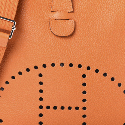 Hermes Taurillon Clemence Evelyne III GM Orange 9 of 9