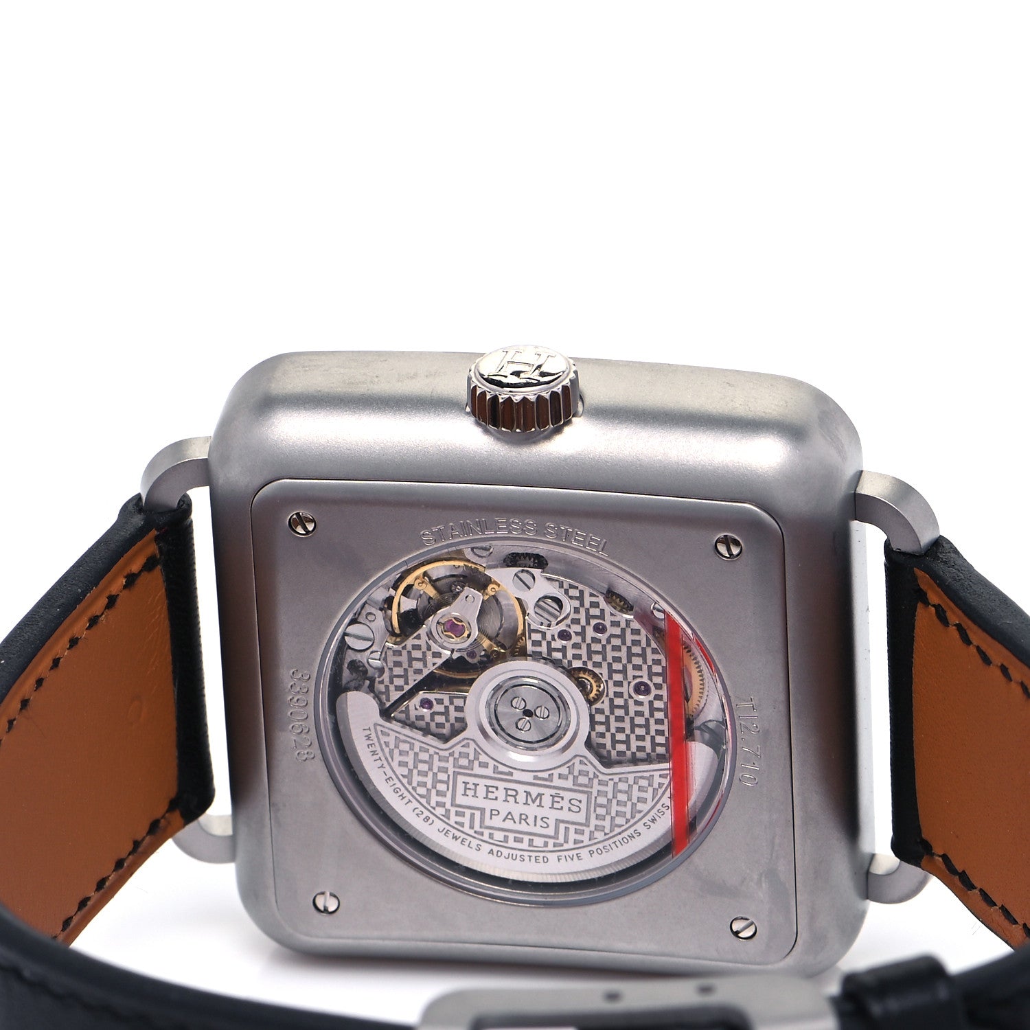 Hermes Stainless Steel Barenia 38mm Carre H Automatic Watch Noir 4 of 7