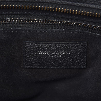 Saint Laurent Grained Calfskin Small Cabas Rive Gauche Black 6 of 15