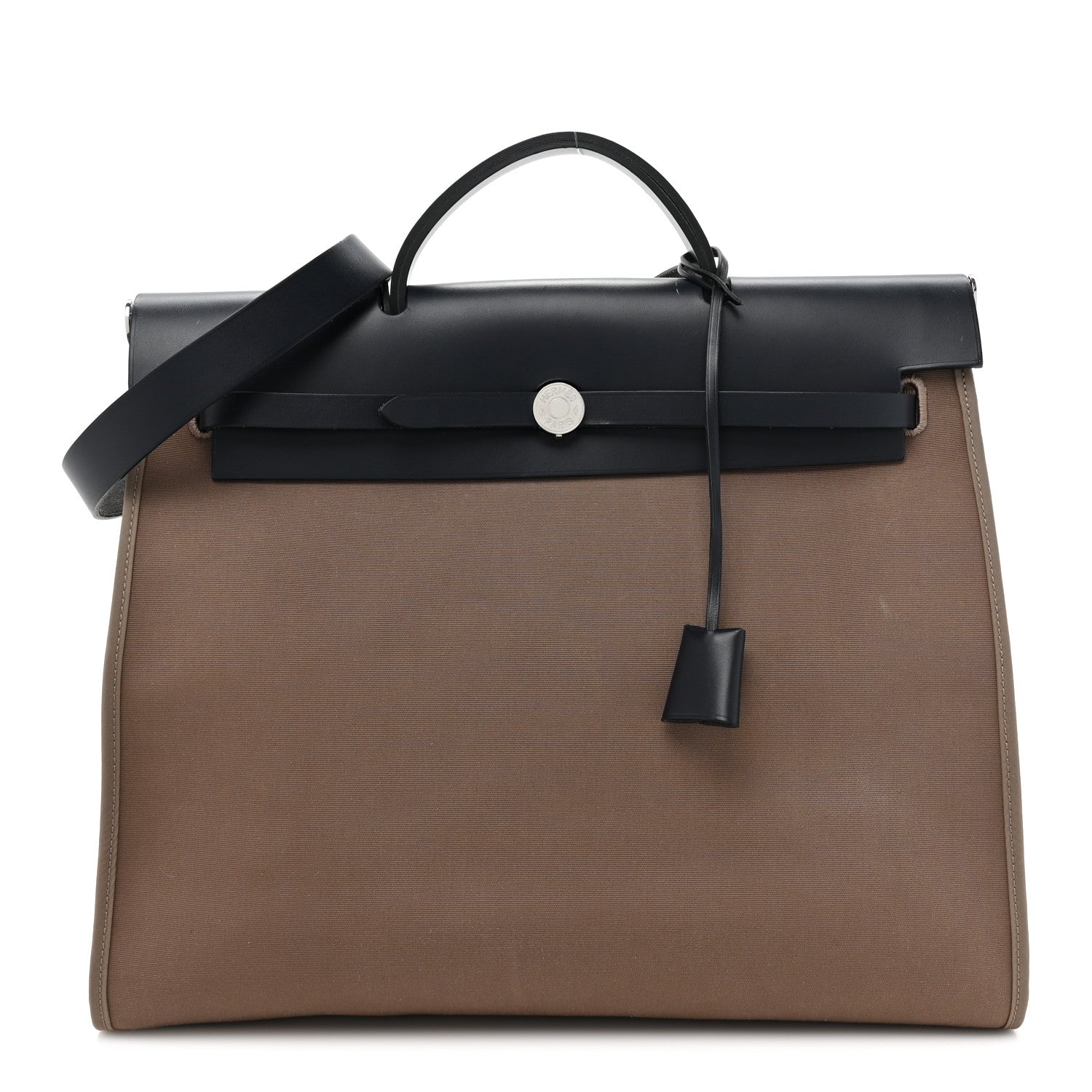 Hermes Toile Officier Vache Hunter Herbag Zip 39 MM Etoupe Bleu Indigo 1 of 15