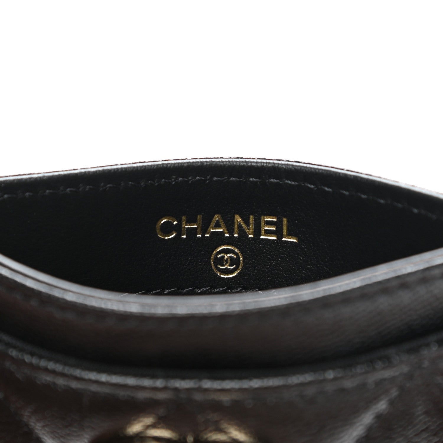 Chanel Caviar Quilted Studded CC Card Holder Black 6 of 9