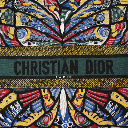 Christian Dior Canvas Embroidered Butterfly Book Tote Black Multicolor 9 of 9