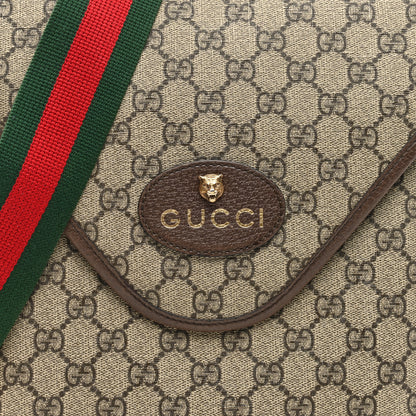 Gucci GG Supreme Monogram Web Medium Neo Vintage Flap Messenger Bag Beige New Acero 10 of 12