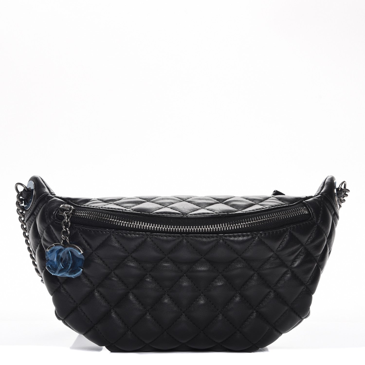 Chanel Lambskin Quilted Banane Waist Bag Fanny Pack Black 1 of 10