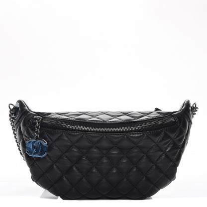 Chanel Lambskin Quilted Banane Waist Bag Fanny Pack Black 1 of 10