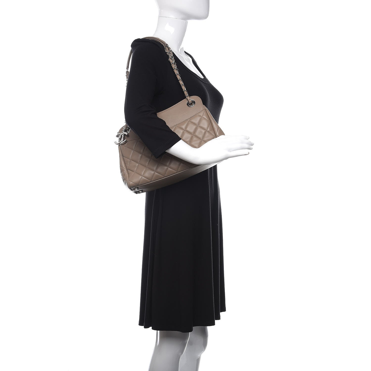 Chanel Lambskin Quilted Large 7 Tote Taupe 2 of 11