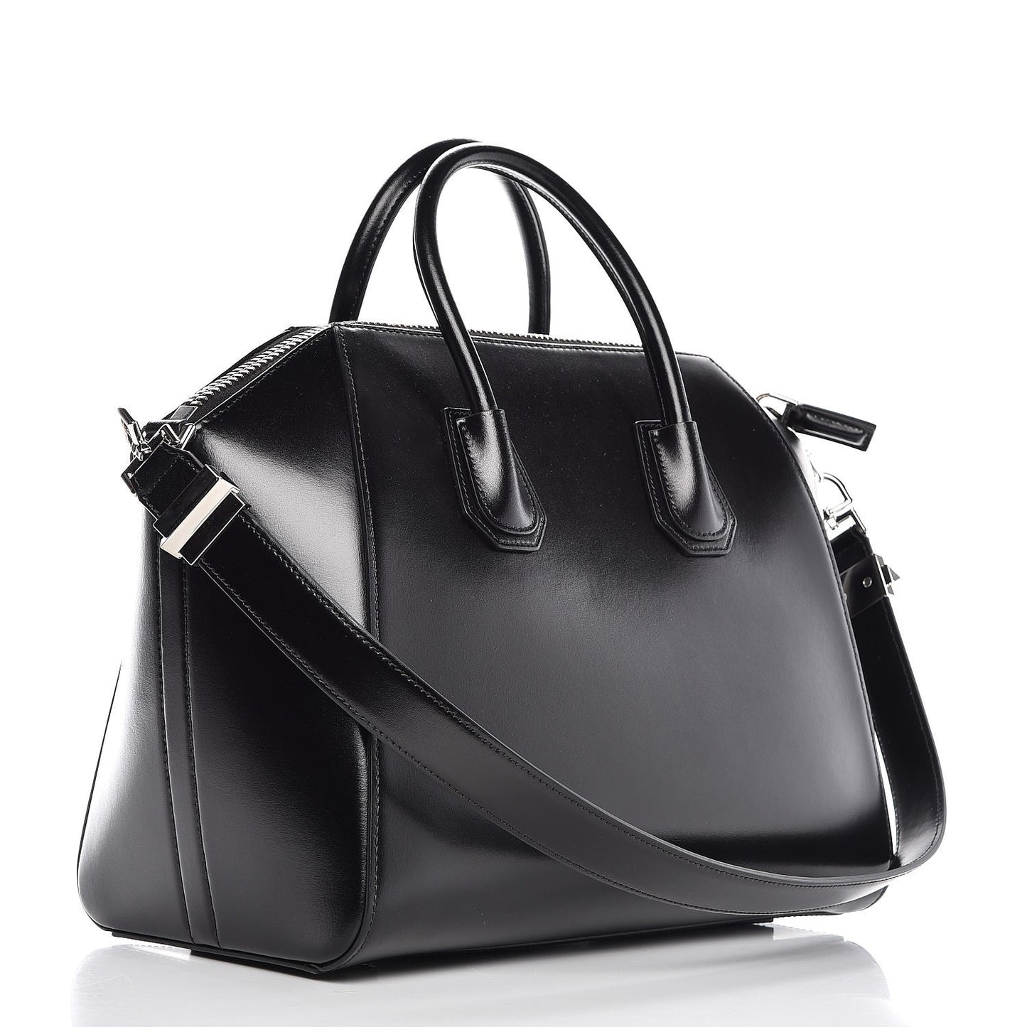 Shiny Lord Calfskin Medium Antigona Black