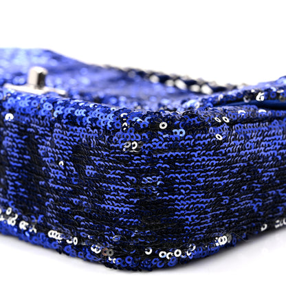Chanel Sequin Medium Flap Dark Blue 10 of 11