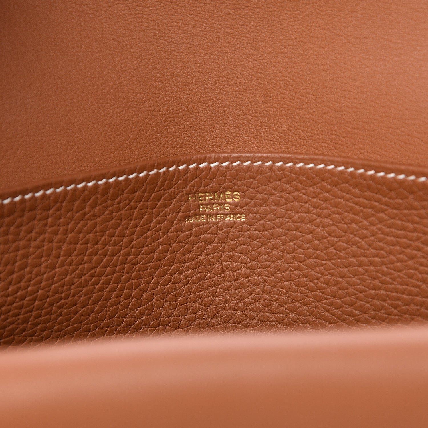 Hermes Taurillon Clemence Halzan 31 Gold 6 of 10