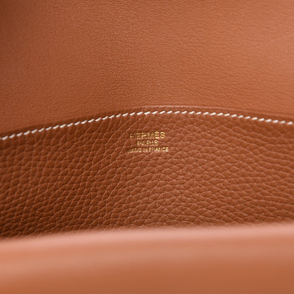 Hermes Taurillon Clemence Halzan 31 Gold 6 of 10