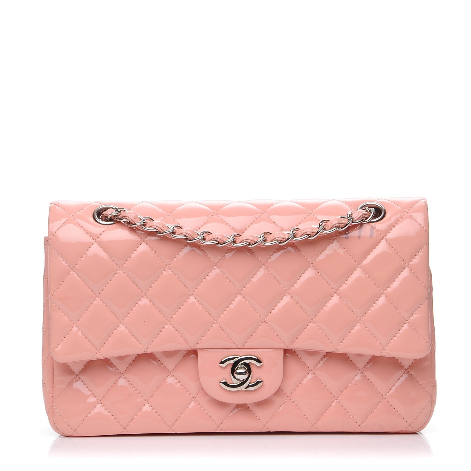Chanel Patent Quilted Medium Double Flap Light Pink 1 of 9