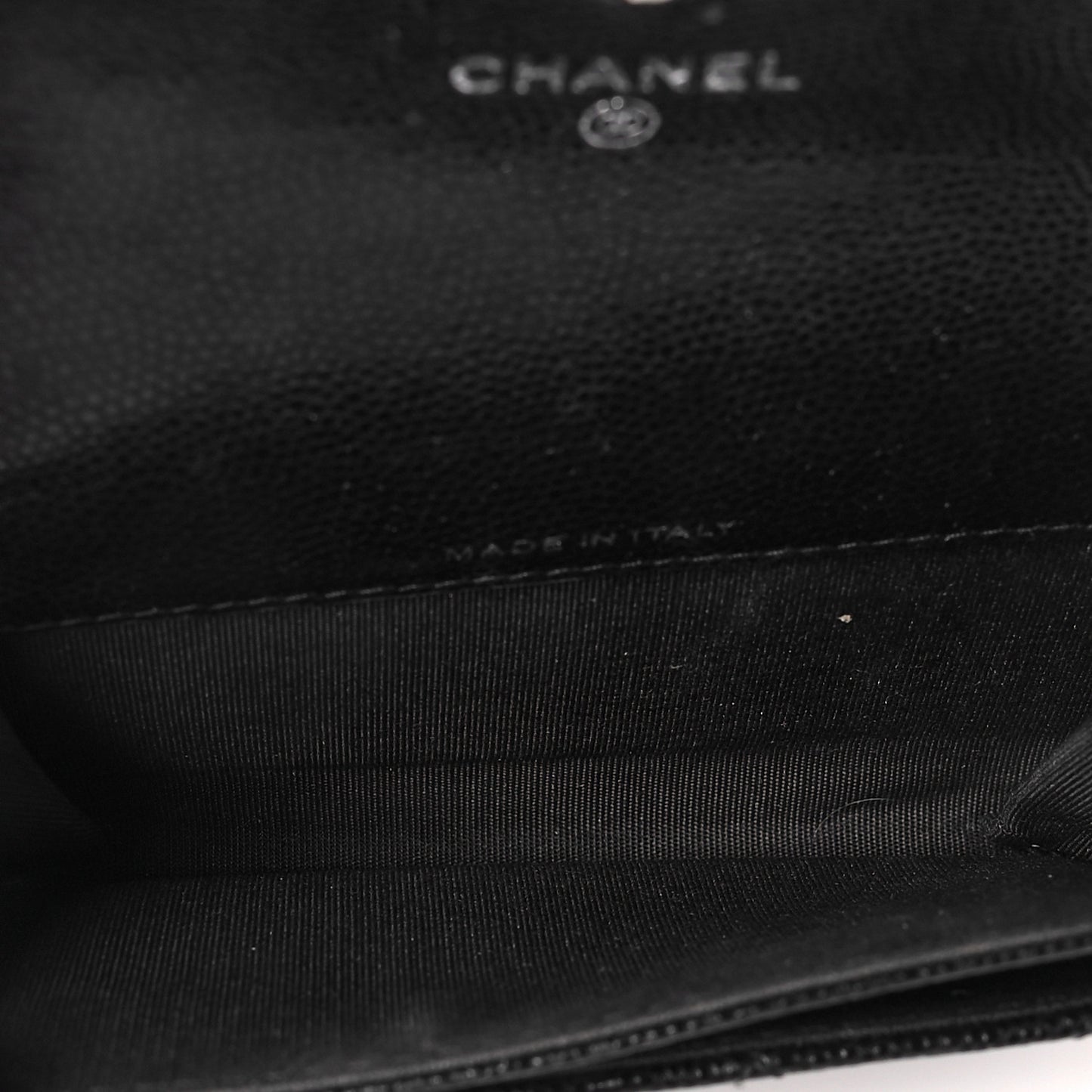 Caviar Quilted Boy Flap Card Holder Black