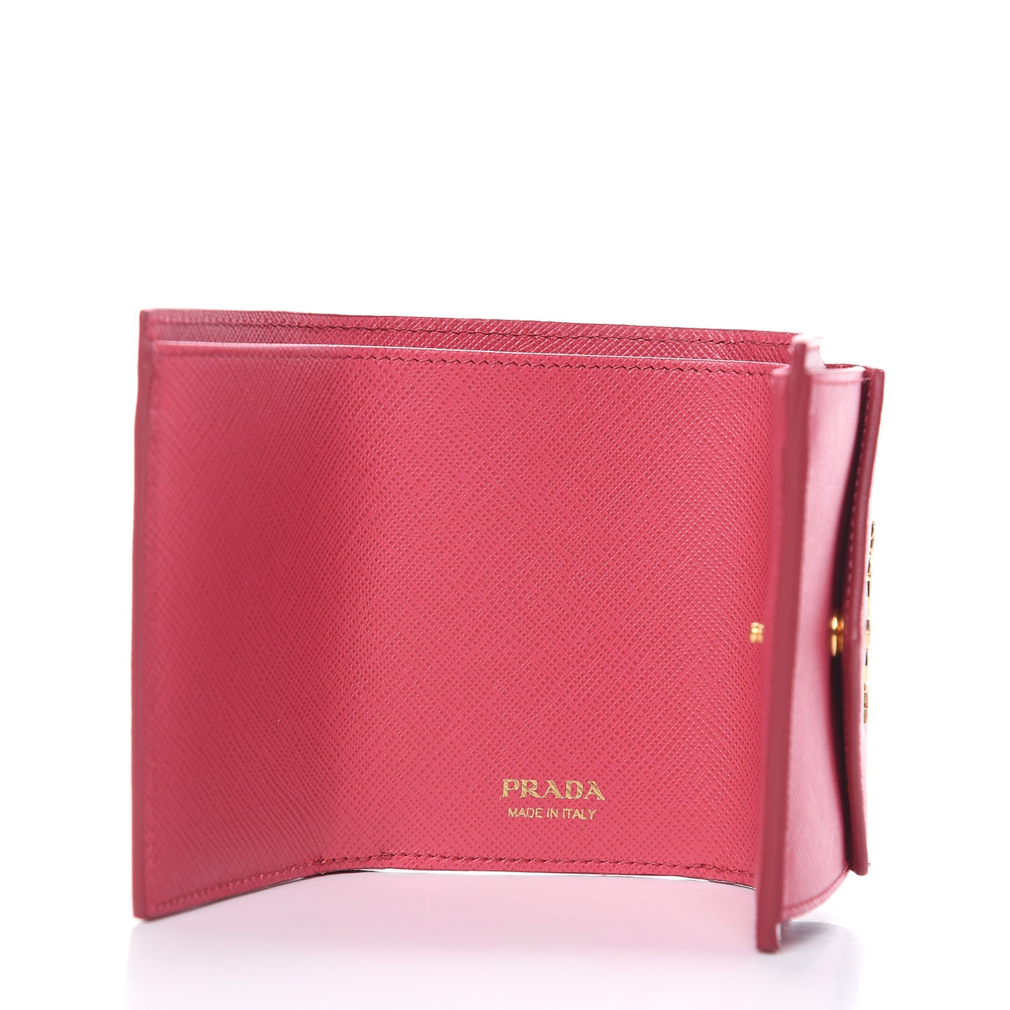 Saffiano Metal Small Tri-Fold Wallet Peonia