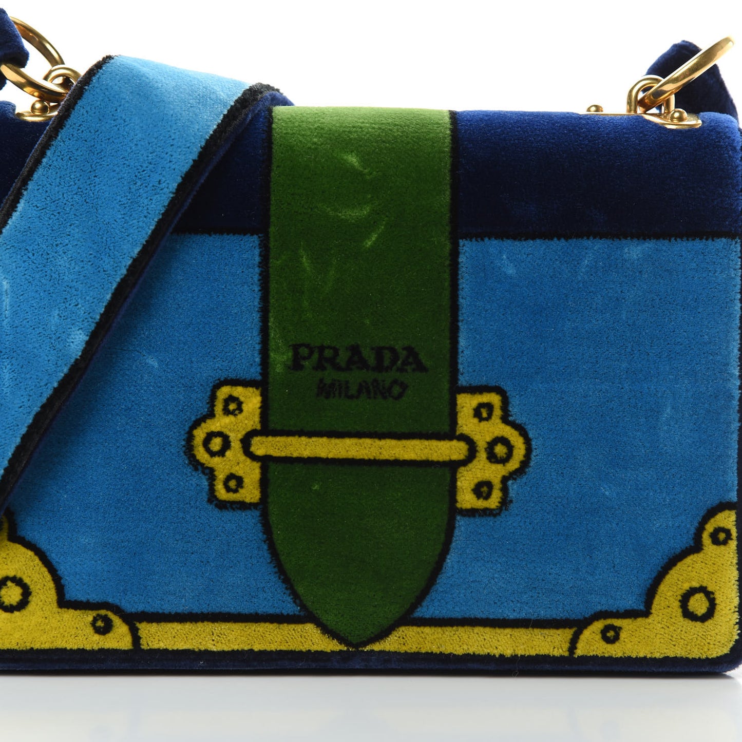 Velvet Cahier Shoulder Bag Azzurro