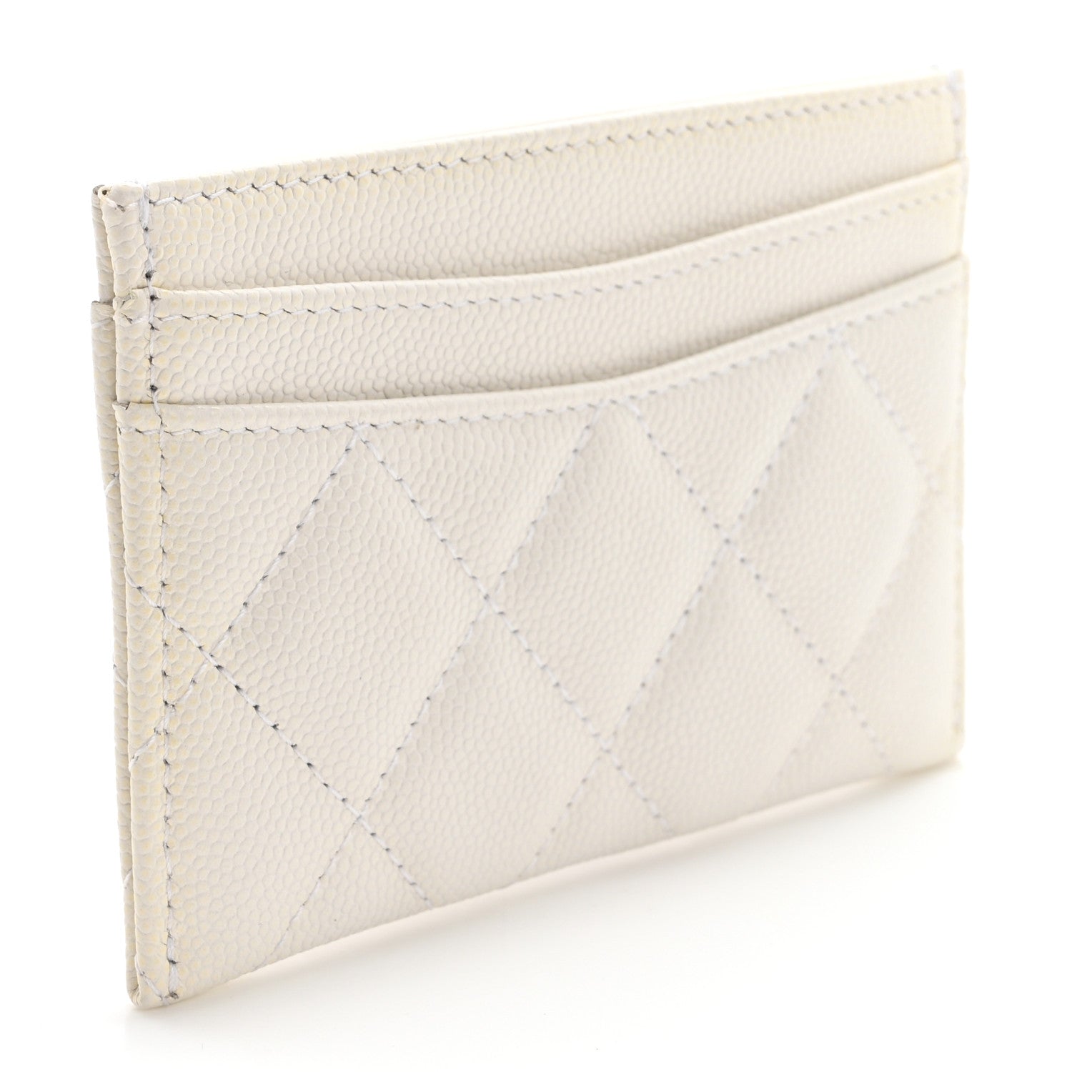 Chanel Caviar Quilted Card Holder White 3 of 10