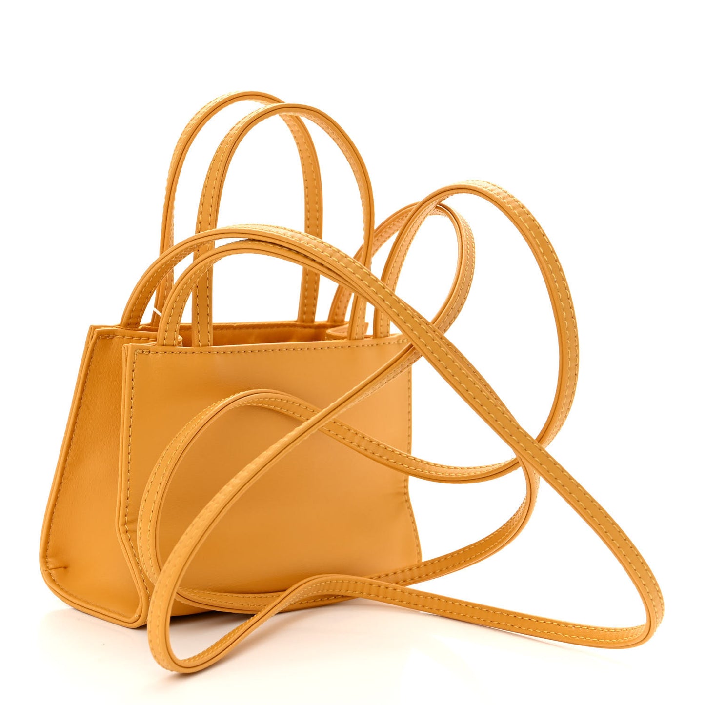 Vegan Leather Small Shopping Bag Mustard